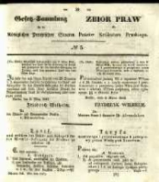Gesetz-Sammlung f&uuml;r die K&ouml;niglichen Preussischen Staaten. 1841 No5