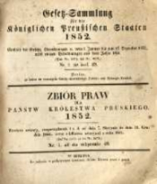 Gesetz-Sammlung für die Königlichen Preussischen Staaten. 1852.01.15 No1