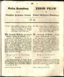 Gesetz-Sammlung f&uuml;r die K&ouml;niglichen Preussischen Staaten. 1852.05.22 No14