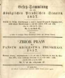 Gesetz-Sammlung f&uuml;r die K&ouml;niglichen Preussischen Staaten. 1857.01.19 No1