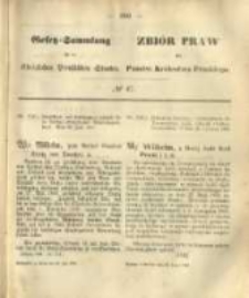 Gesetz-Sammlung f&uuml;r die K&ouml;niglichen Preussischen Staaten. 1868.07.20 No47