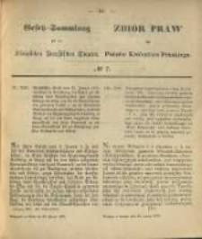 Gesetz-Sammlung f&uuml;r die K&ouml;niglichen Preussischen Staaten. 1870.02.23 No7