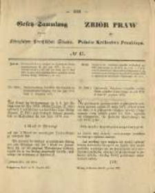 Gesetz-Sammlung f&uuml;r die K&ouml;niglichen Preussischen Staaten. 1875.12.31 No47