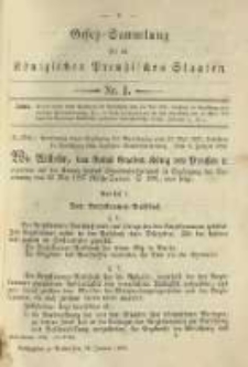 Gesetz-Sammlung f&uuml;r die K&ouml;niglichen Preussischen Staaten. 1896.01.18 No1