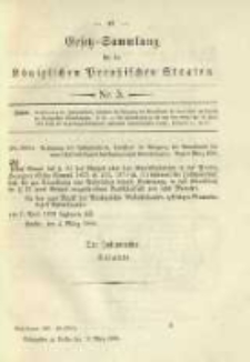 Gesetz-Sammlung f&uuml;r die K&ouml;niglichen Preussischen Staaten. 1896.03.13 No5