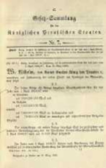 Gesetz-Sammlung f&uuml;r die K&ouml;niglichen Preussischen Staaten. 1896.03.31 No7