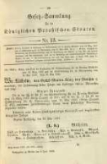 Gesetz-Sammlung f&uuml;r die K&ouml;niglichen Preussischen Staaten. 1896.06.08 No13