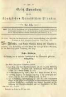 Gesetz-Sammlung f&uuml;r die K&ouml;niglichen Preussischen Staaten. 1896.06.19 No15