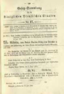 Gesetz-Sammlung f&uuml;r die K&ouml;niglichen Preussischen Staaten. 1896.06.30 No17