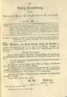 Gesetz-Sammlung f&uuml;r die K&ouml;niglichen Preussischen Staaten. 1896.07.16 No19