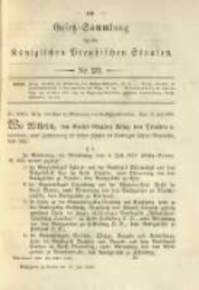 Gesetz-Sammlung f&uuml;r die K&ouml;niglichen Preussischen Staaten. 1896.07.29 No20