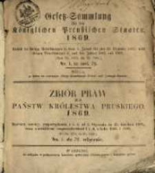 Gesetz-Sammlung für die Königlichen Preussischen Staaten. 1869.01.06 No1