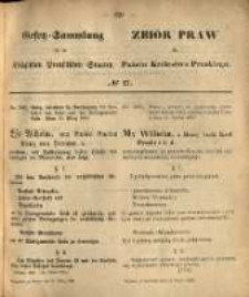 Gesetz-Sammlung f&uuml;r die K&ouml;niglichen Preussischen Staaten. 1869.03.31 No27