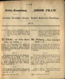 Gesetz-Sammlung f&uuml;r die K&ouml;niglichen Preussischen Staaten. 1869.05.15 No37
