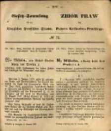 Gesetz-Sammlung f&uuml;r die K&ouml;niglichen Preussischen Staaten. 1869.12.31 No72