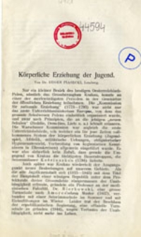 K&ouml;rperliche Erziehung der Jugend