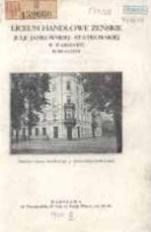 Liceum Handlowe Żeńskie Julji Jankowskiej-Statkowskiej w Warszawie: kurs dwuletni