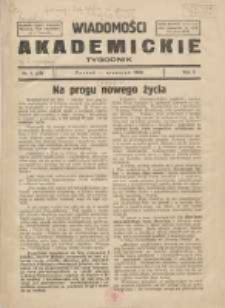 Wiadomości Akademickie 1930 wrzesień R.2 Nr1