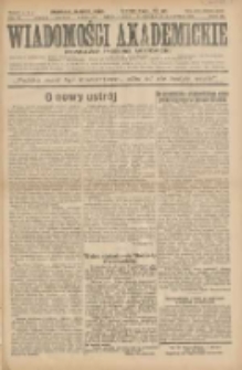 Wiadomości Akademickie: niezależny tygodnik akademicki 1931.02.08 R.3 Nr3