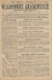 Wiadomości Akademickie: niezależny tygodnik akademicki 1931.02.15 R.3 Nr4