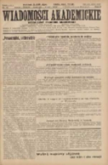 Wiadomości Akademickie: niezależny tygodnik akademicki 1931.05.03 R.3 Nr10