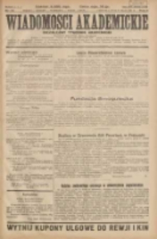 Wiadomości Akademickie: niezależny tygodnik akademicki 1931.05.17 R.3 Nr12