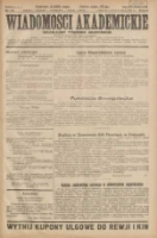 Wiadomości Akademickie: niezależny tygodnik akademicki 1931.05.17 R.3 Nr12