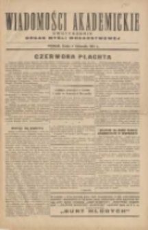 Wiadomości Akademickie: dwutygodnik; organ myśli mocarstwowej 1931.11.04