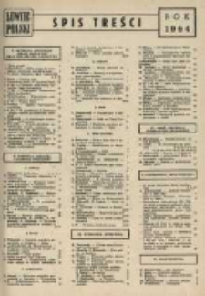 Łowiec Polski. Spis treści. Rok 1964.