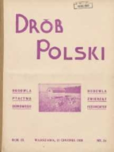 Polski Dr&oacute;b: organ Centralnego Komitetu do Spraw Hodowli Drobiu w Polsce 1930.12.15 R.9 Nr24