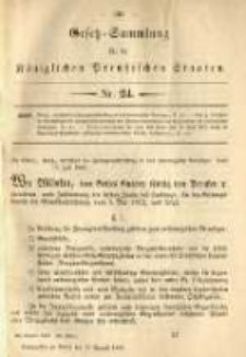 Gesetz-Sammlung für die Königlichen Preussischen Staaten. 1883.08.23 No24