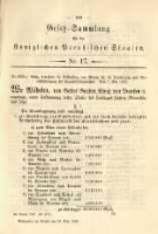 Gesetz-Sammlung für die Königlichen Preussischen Staaten. 1885.05.13 No17
