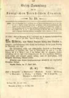 Gesetz-Sammlung für die Königlichen Preussischen Staaten. 1885.05.22 No19