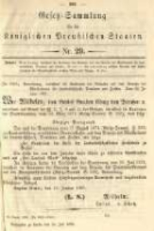 Gesetz-Sammlung für die Königlichen Preussischen Staaten. 1885.07.24 No29