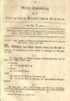 Gesetz-Sammlung f&uuml;r die K&ouml;niglichen Preussischen Staaten. 1889.04.05 No7