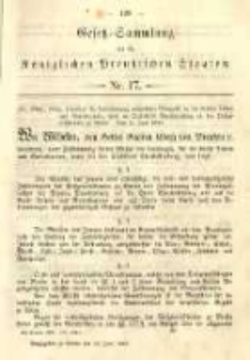 Gesetz-Sammlung f&uuml;r die K&ouml;niglichen Preussischen Staaten. 1889.06.26 No17