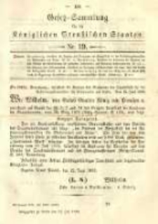 Gesetz-Sammlung für die Königlichen Preussischen Staaten. 1889.07.22 No19