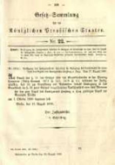 Gesetz-Sammlung f&uuml;r die K&ouml;niglichen Preussischen Staaten. 1889.08.23 No22