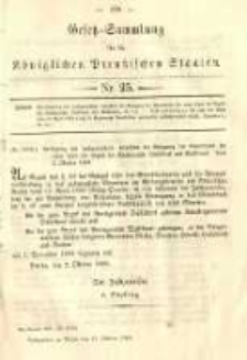 Gesetz-Sammlung f&uuml;r die K&ouml;niglichen Preussischen Staaten. 1889.10.15 No25