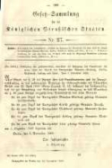 Gesetz-Sammlung für die Königlichen Preussischen Staaten. 1889.11.18 No27