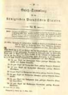 Gesetz-Sammlung f&uuml;r die K&ouml;niglichen Preussischen Staaten. 1890.03.15 No6