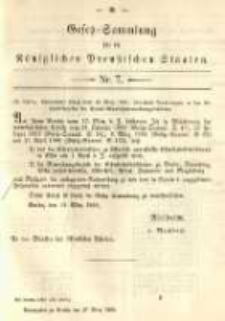 Gesetz-Sammlung für die Königlichen Preussischen Staaten. 1890.03.27 No7