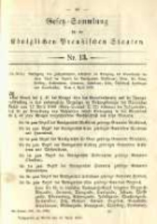 Gesetz-Sammlung f&uuml;r die K&ouml;niglichen Preussischen Staaten. 1890.04.16 No13
