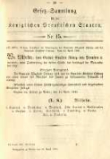 Gesetz-Sammlung für die Königlichen Preussischen Staaten. 1890.04.28 No15