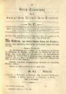 Gesetz-Sammlung f&uuml;r die K&ouml;niglichen Preussischen Staaten. 1890.05.07 No17