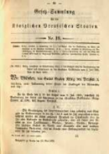 Gesetz-Sammlung f&uuml;r die K&ouml;niglichen Preussischen Staaten. 1890.05.16 No19