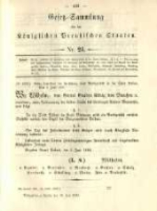 Gesetz-Sammlung f&uuml;r die K&ouml;niglichen Preussischen Staaten. 1890.06.16 No24