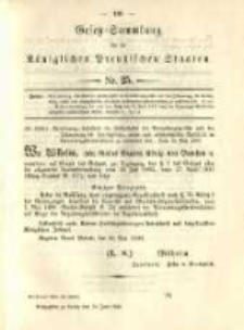 Gesetz-Sammlung f&uuml;r die K&ouml;niglichen Preussischen Staaten. 1890.06.19 No25