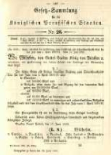 Gesetz-Sammlung für die Königlichen Preussischen Staaten. 1890.06.23 No26