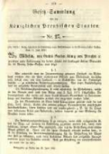 Gesetz-Sammlung für die Königlichen Preussischen Staaten. 1890.06.23 No27